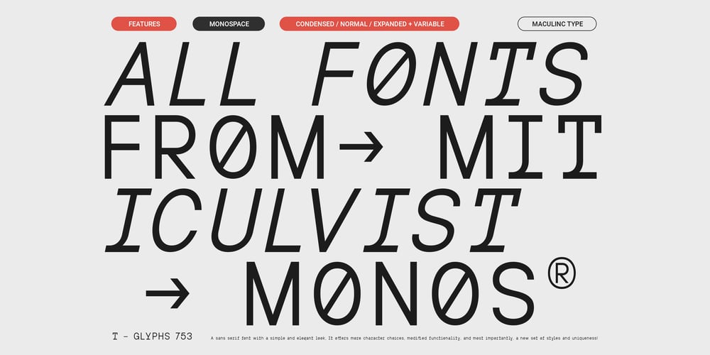 MIT Iculvist Monos font