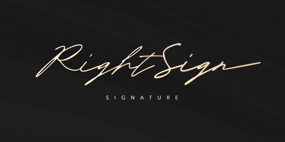 Right Sign font