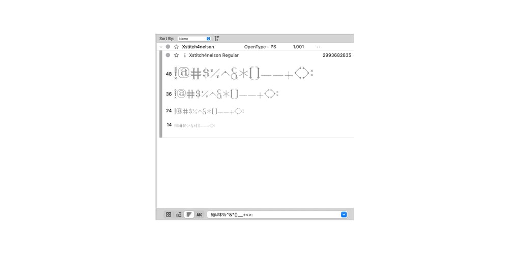 Xstitch4 nelson font