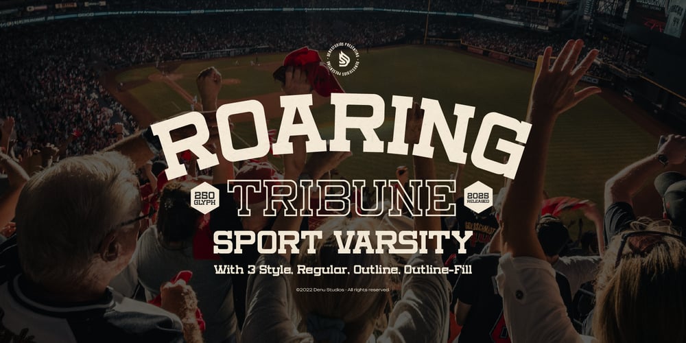 Roaring Tribune Outline font