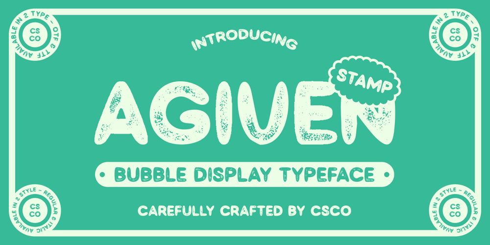 Agiven Stamp font