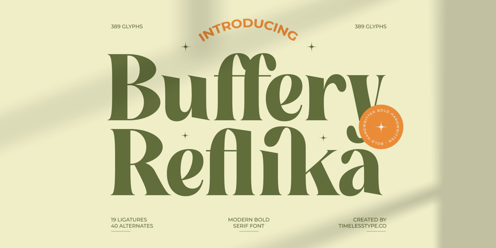 Buffery Reflika font