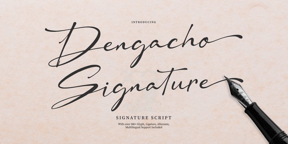 Dengacho Signature font
