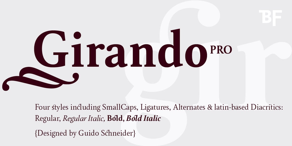 BF Girando Pro Font | Webfont & Desktop | MyFonts