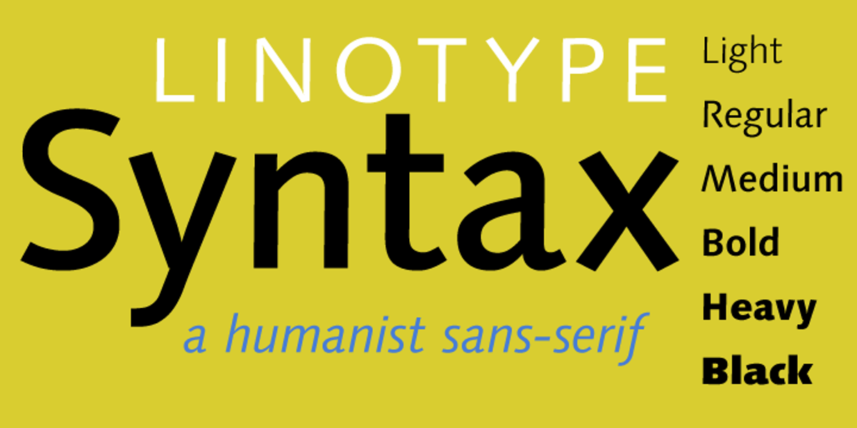 Linotype Syntax Font | Webfont & Desktop | MyFonts