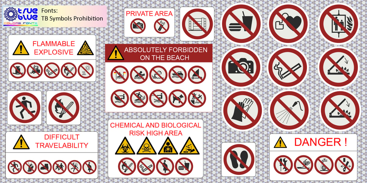 Warning Color/font TB Symbols Color Warning Font | Webfont & Desktop | MyFonts