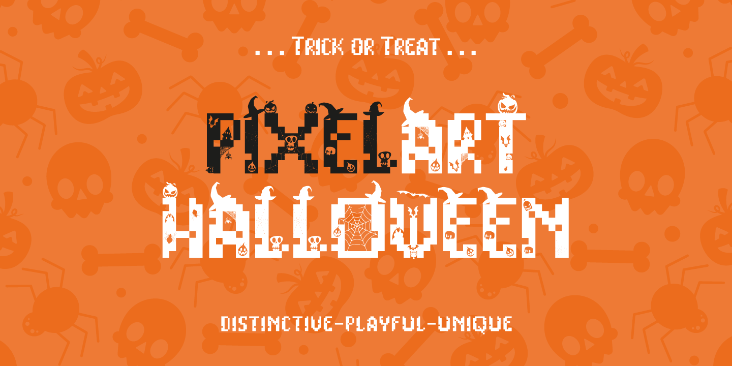 Image of Pixelart Halloween Font