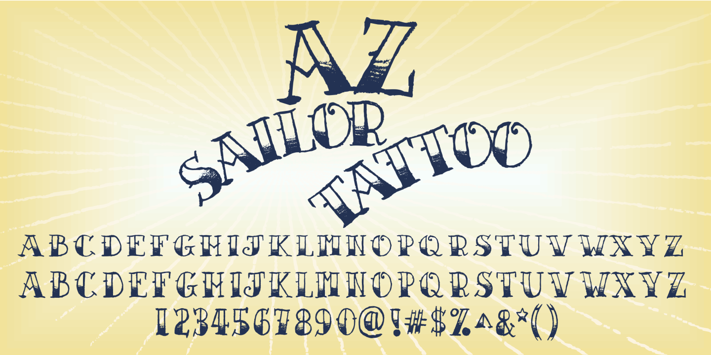 Image of AZ Sailor Tattoo Font