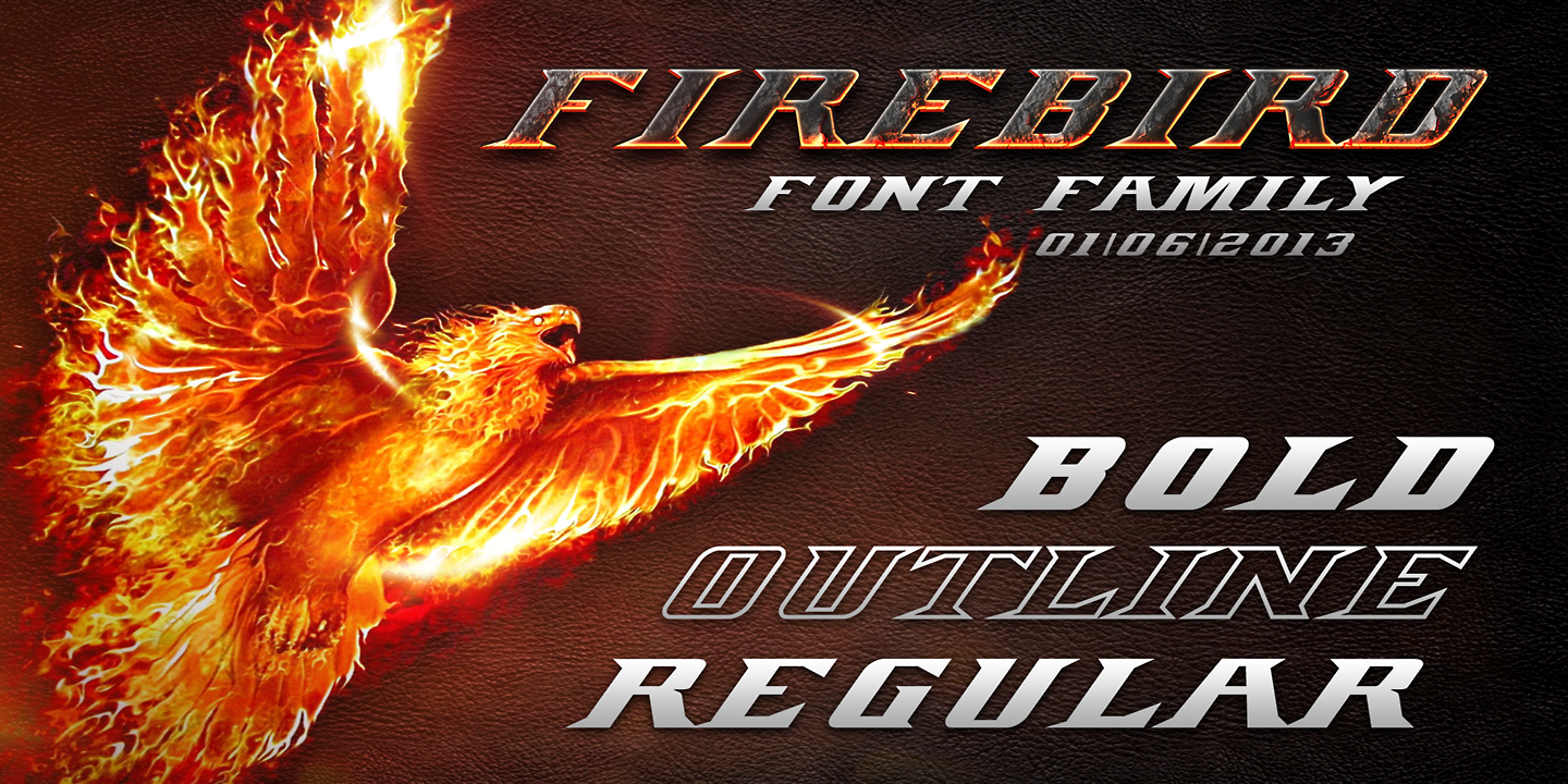 Image of Firebird Outline Font