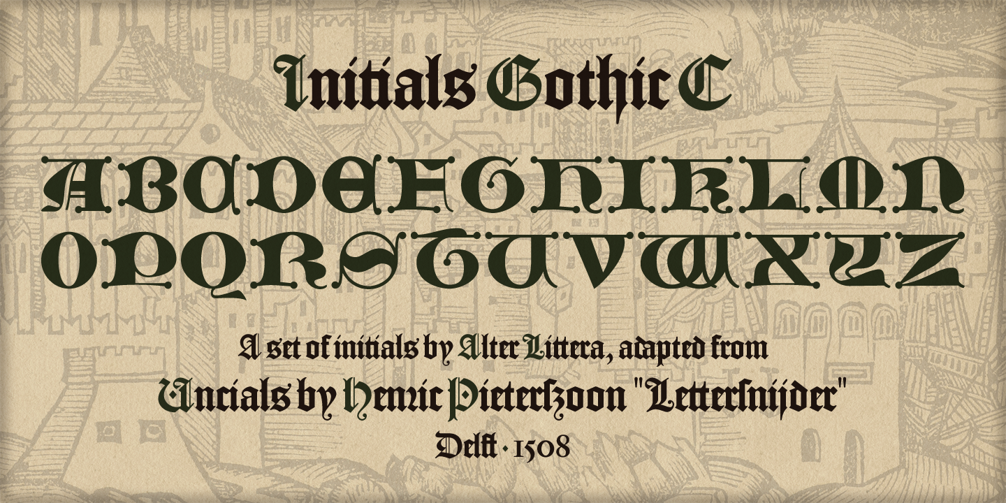 Image of Initials Gothic C Font