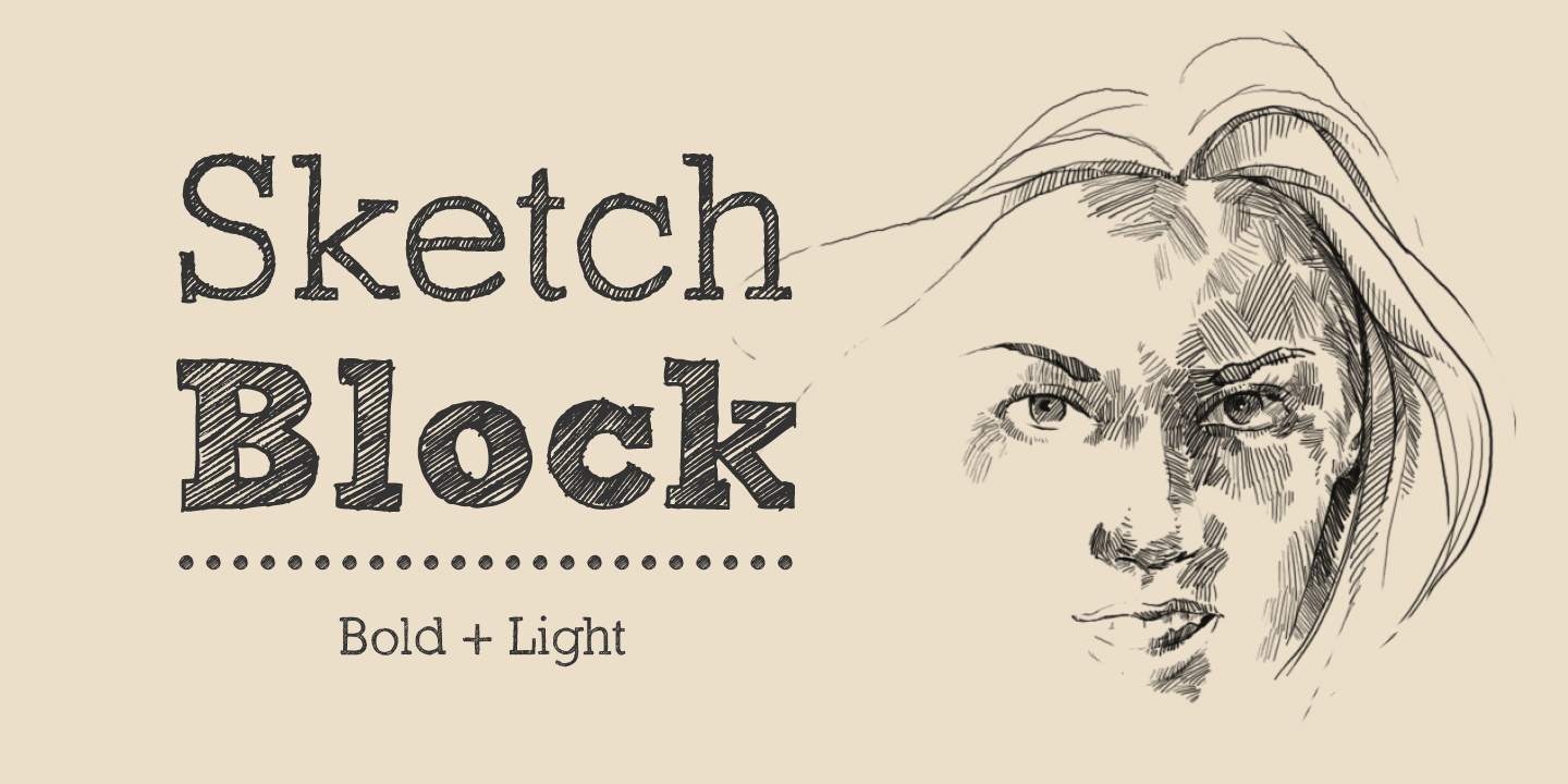 Image of Sketch Block Light Font