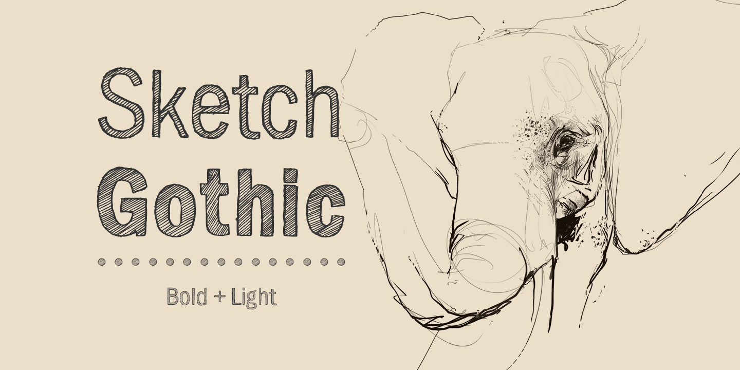 Image of Sketch Gothic Light Font