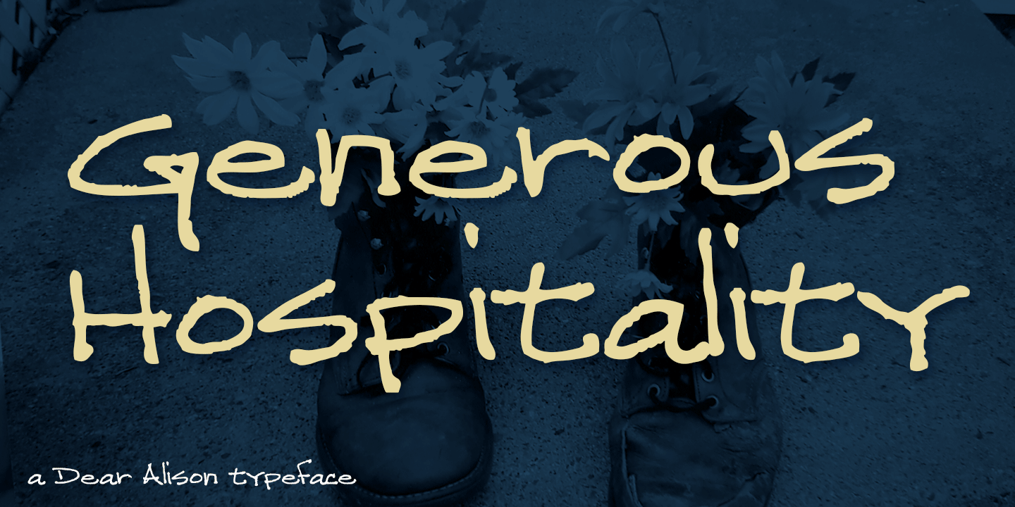 Image of Generous Hospitality font