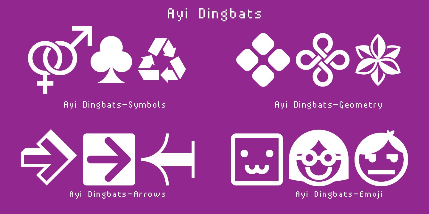 Image of Ayi Dingbats Geometry Font