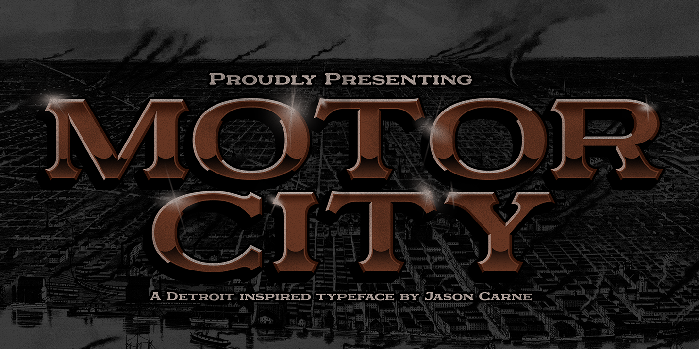 Image of Motor City Outline Font
