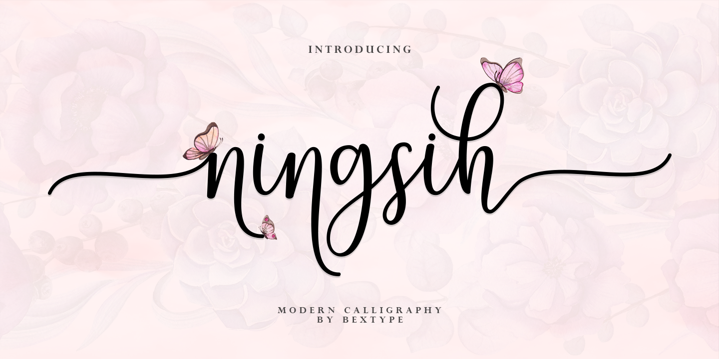 Image of Ningsih Script Regular Font