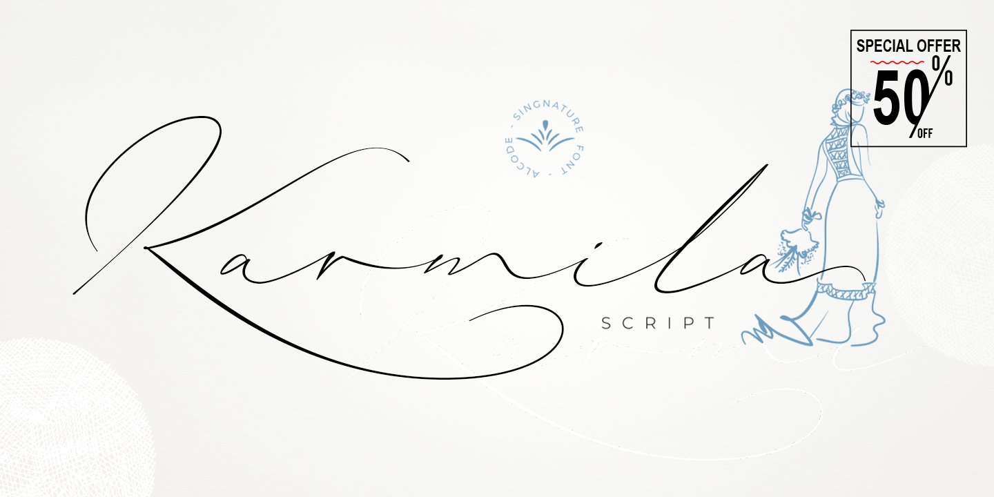 Image of Karmila Script Regular Font