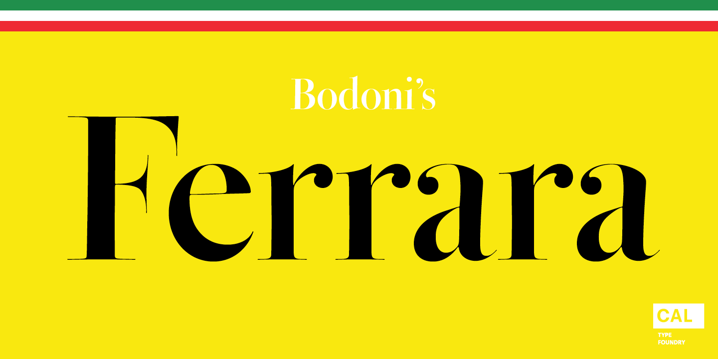 Image of CAL Bodoni Ferrara Banner Extra Light Font