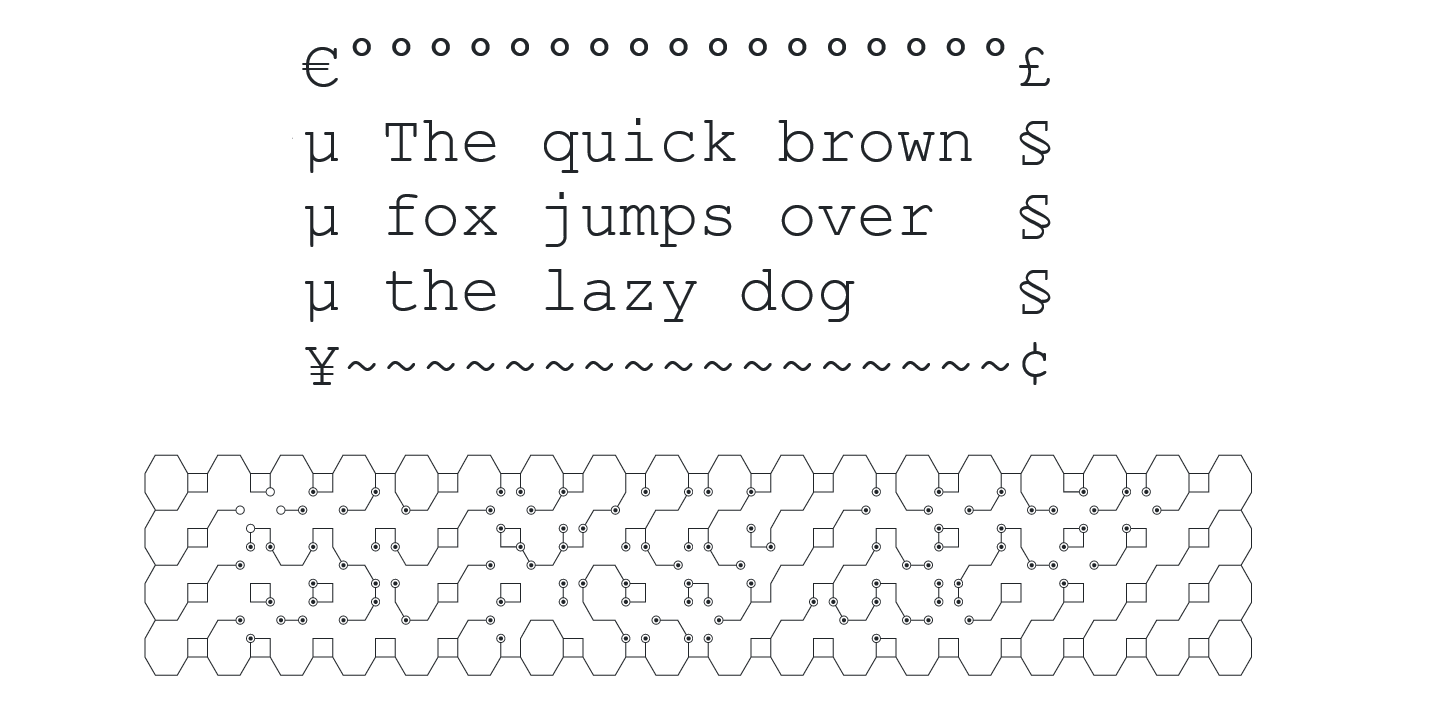 Image of Hex Braille Regular font