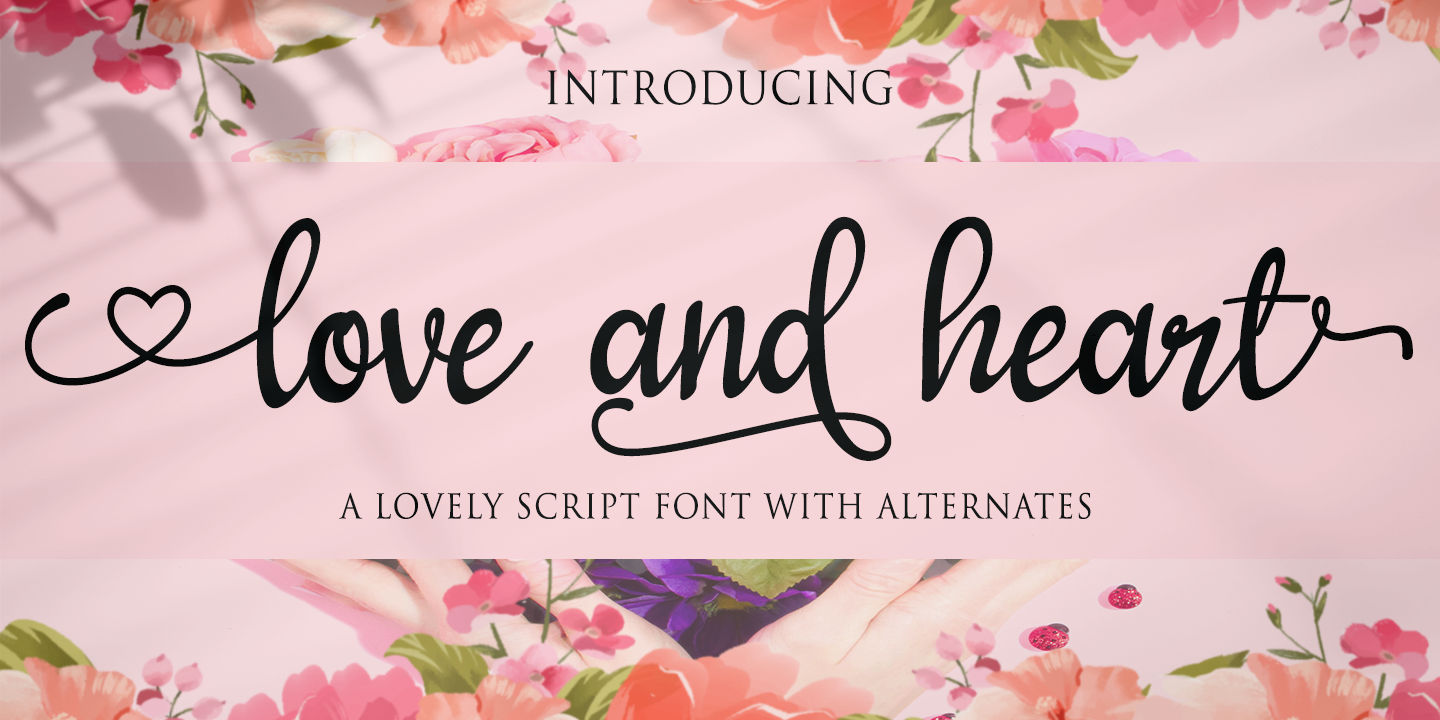 Image of love and heart Regular Font