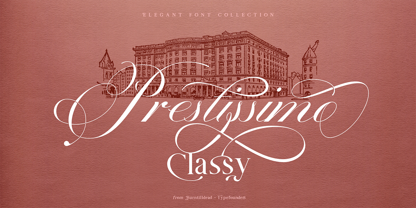 Image of Prestissimo Classy Script Regular Font