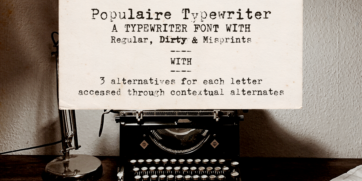 Image of Populaire Typewriter Regular Font