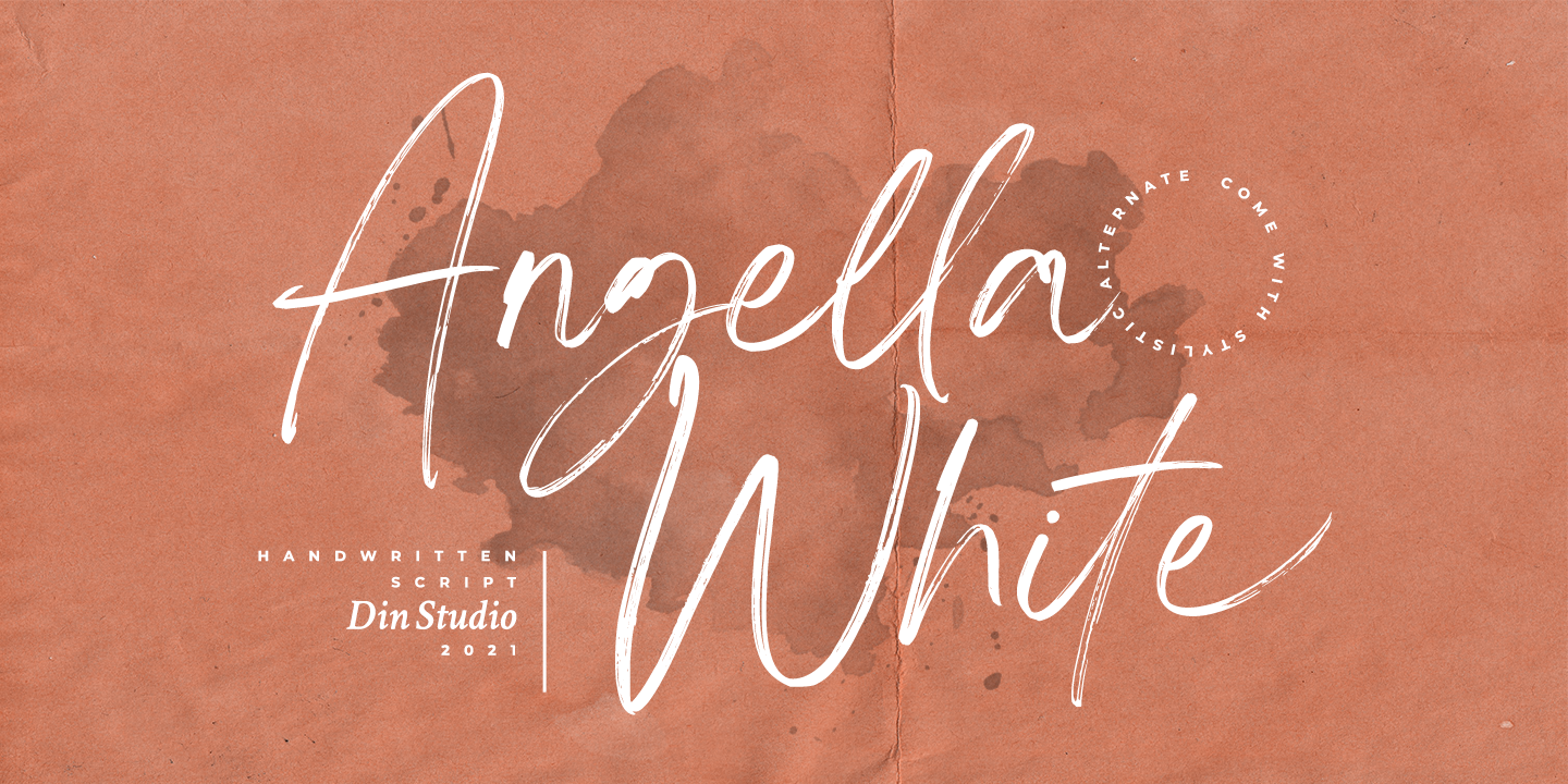 Image of Angella White Regular font