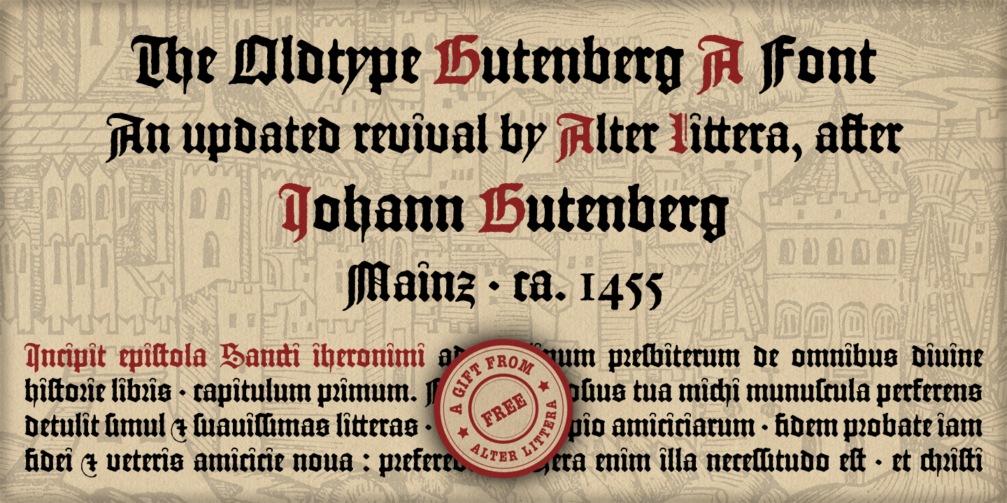 Image of Gutenberg A Font