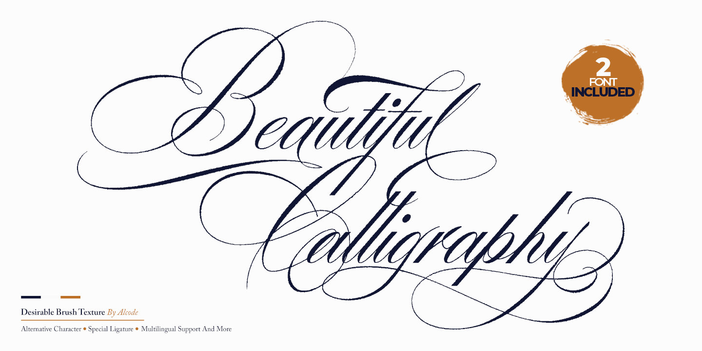 Image of Desirable Brust Texture Script Regular Font