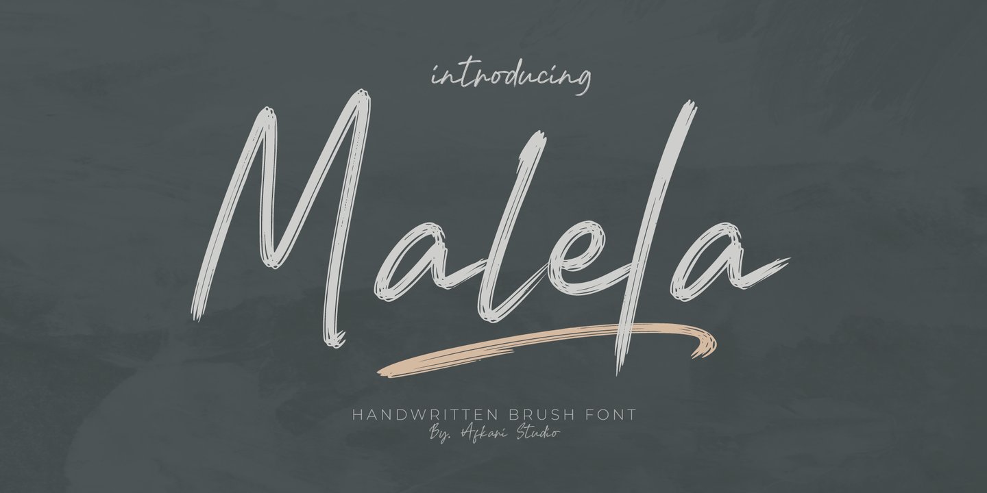 Image of Malela Handwritten Brush Regular font