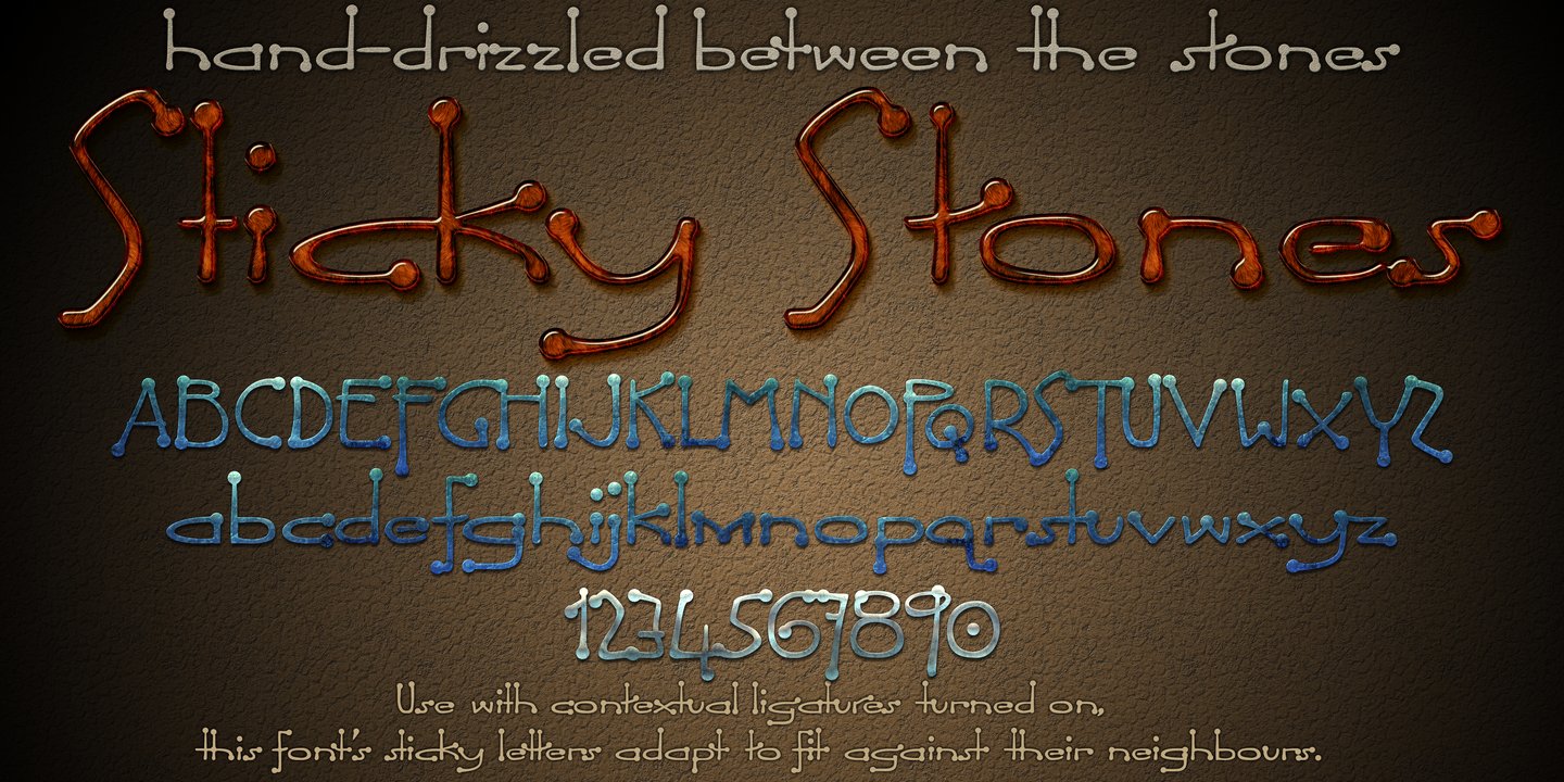 Image of DT Sticky Stones Regular font