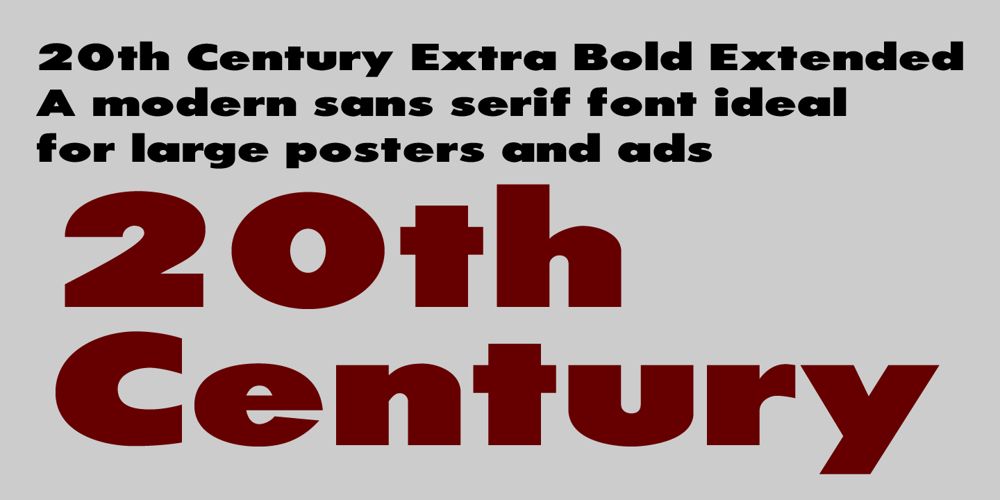 20th Century ExtraBold Extended