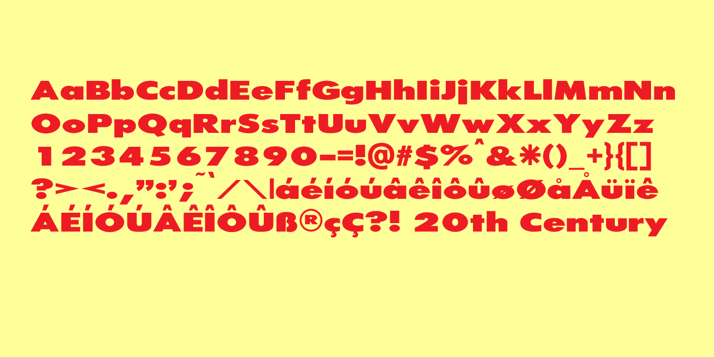 20th Century ExtraBold Extended