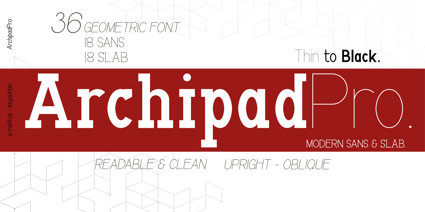 Image of Archipad Pro Black Slab Oblique Font