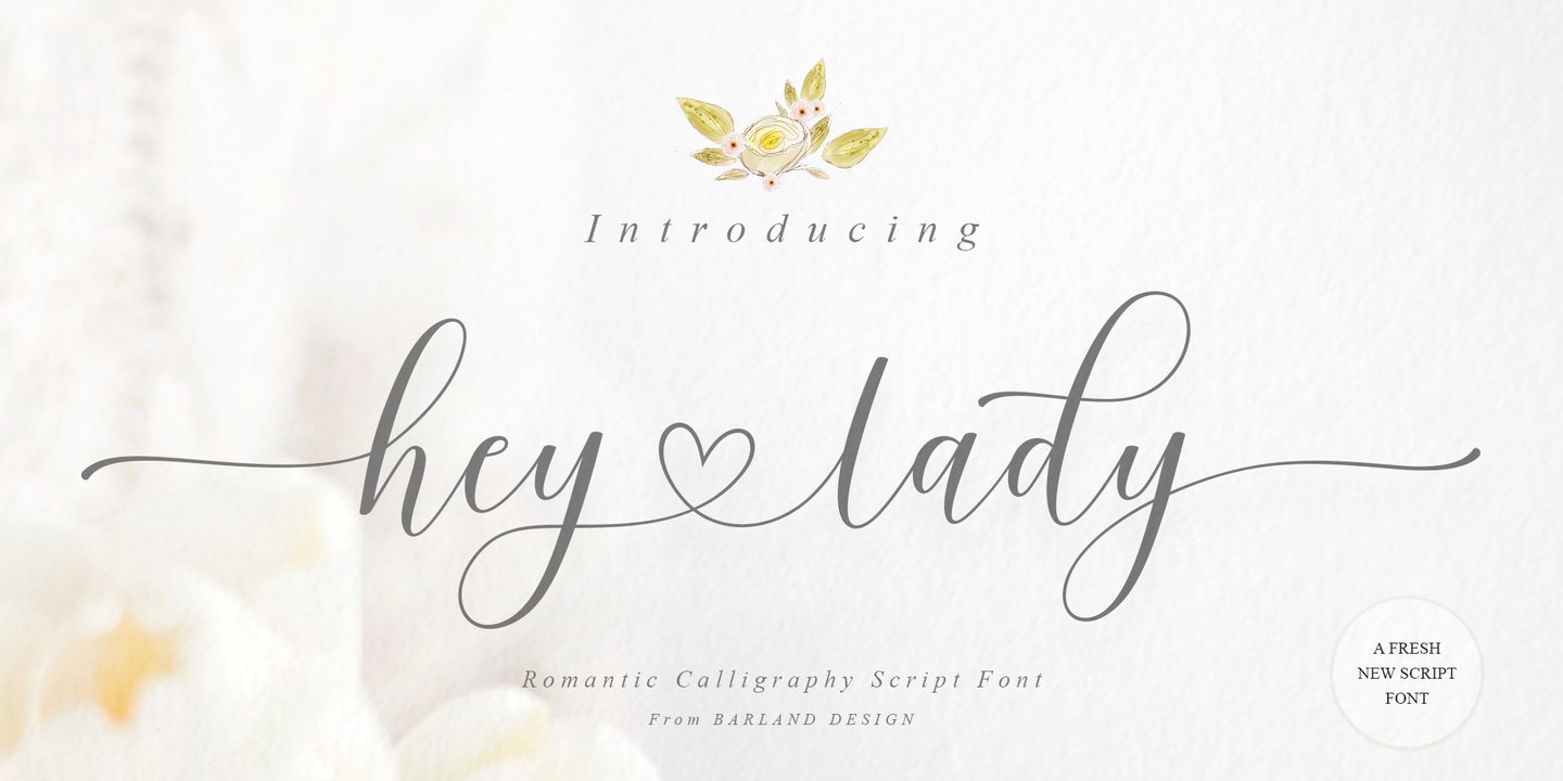 Image of Hey Lady Script Regular Font