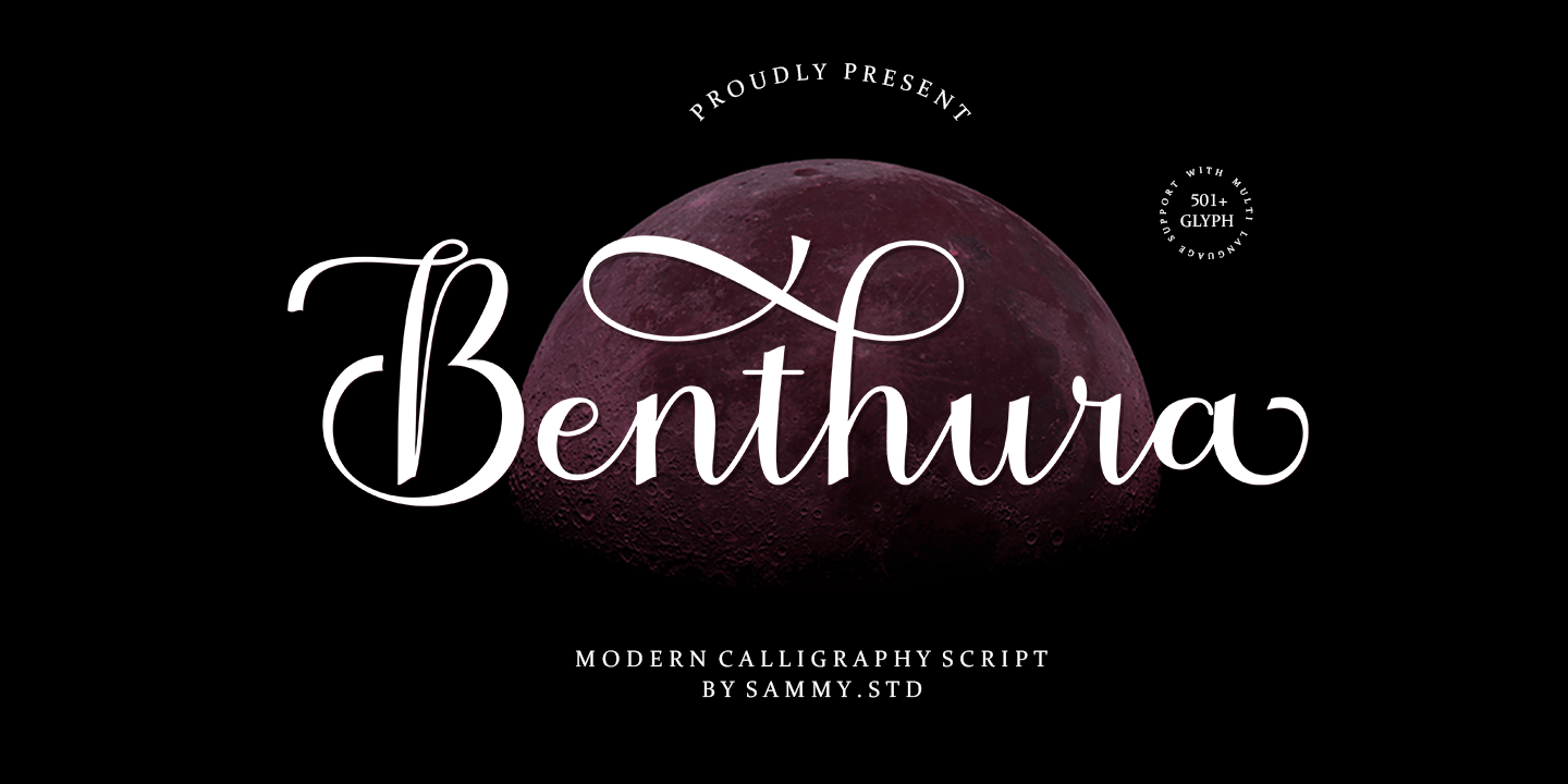 Image of Benthura Script Regular Font