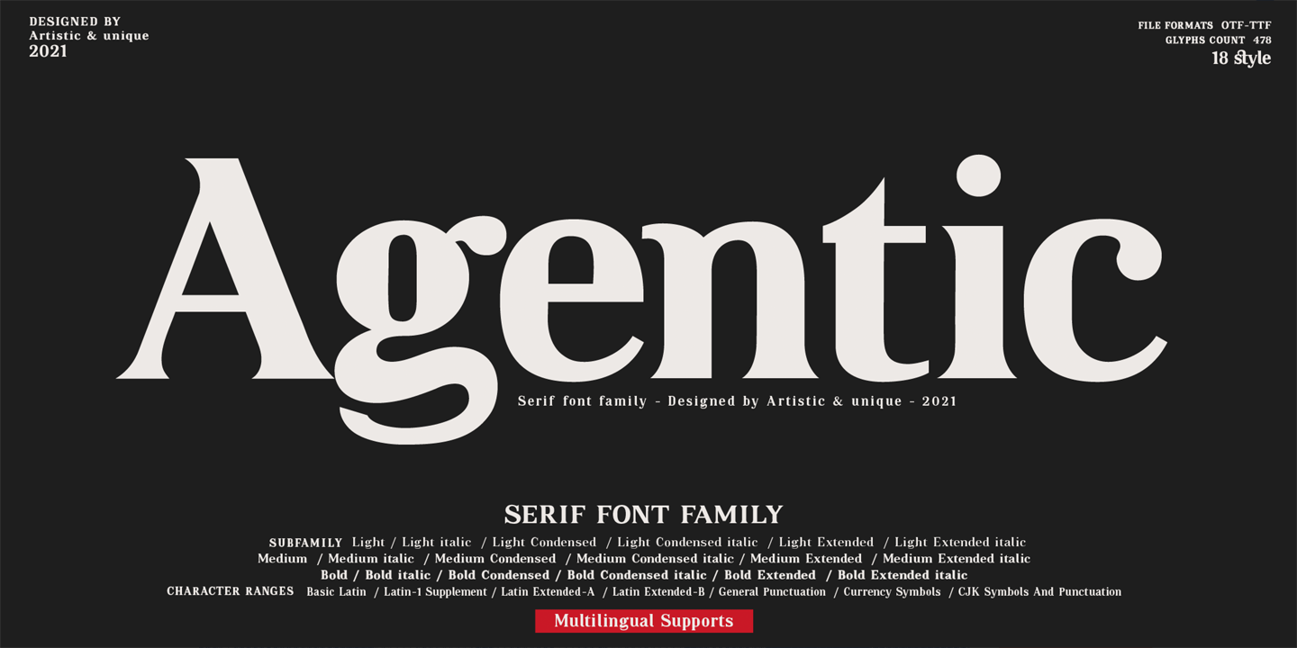 Image of Agentic Light Condensed Font