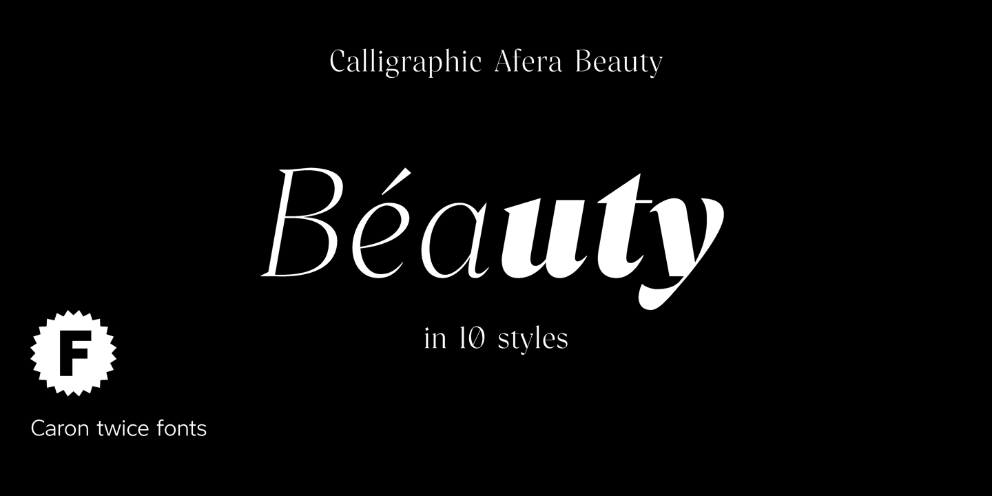 Image of Calligraphic Afera Beauty Lig Font