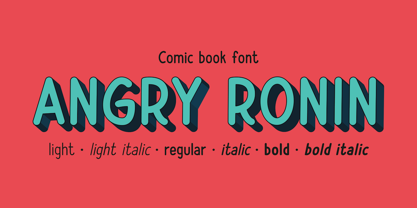 Image of Angry Ronin Italic Font