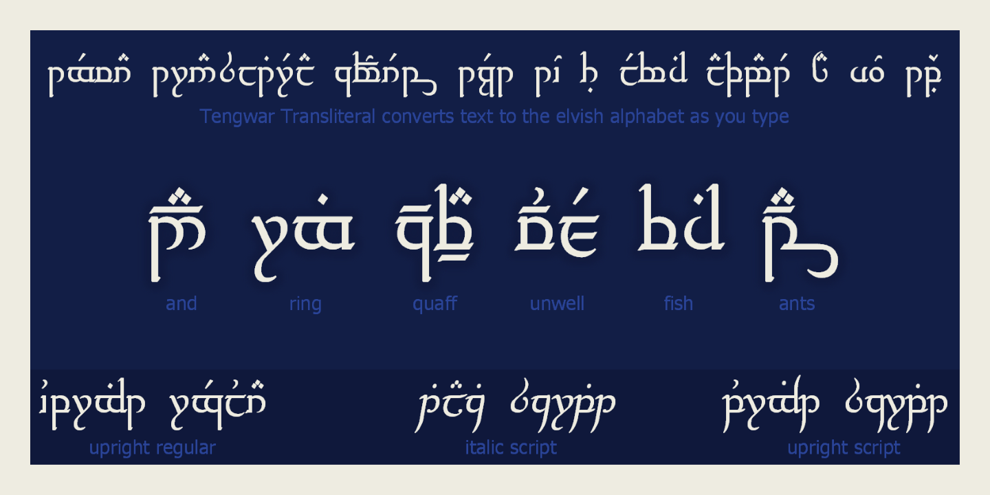 Tengwar Transliteral