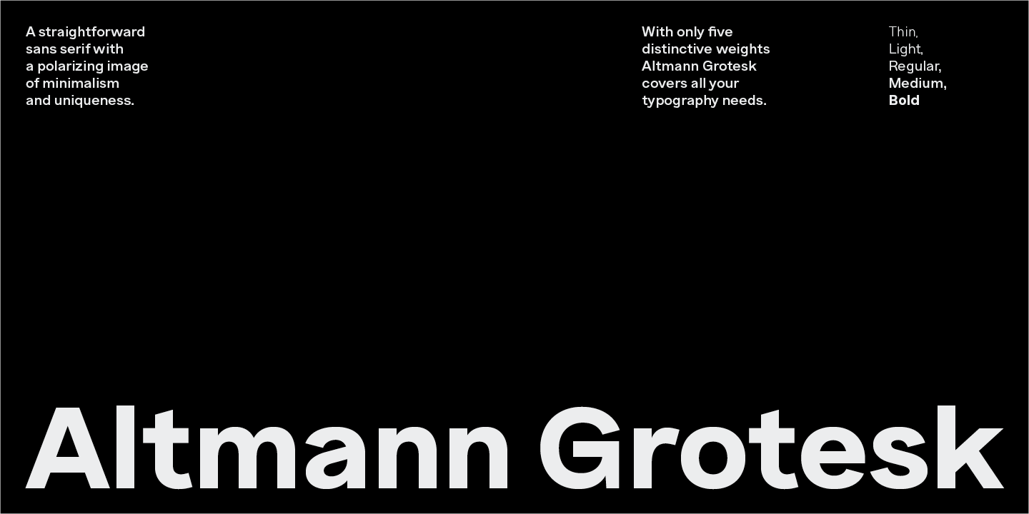 Image of Altmann Grotesk Thin Font