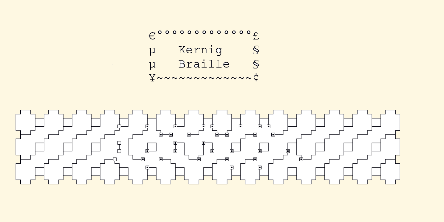 Image of Kernig Braille Regular font