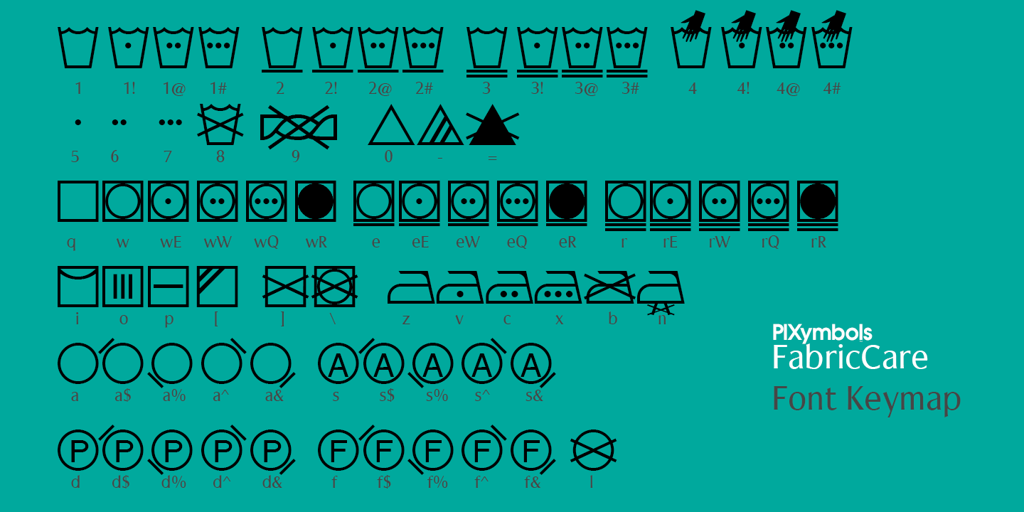 PIXymbolsFabricCare