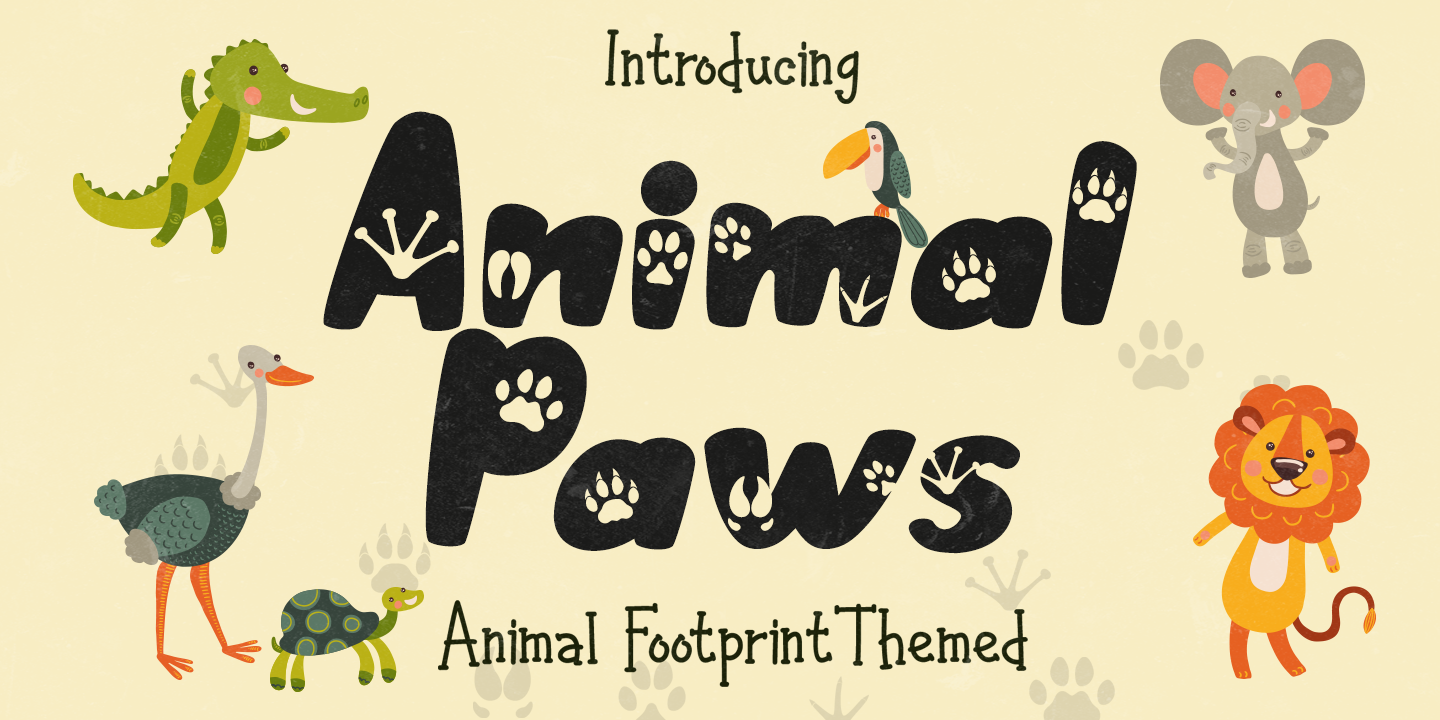Image of Animal Paws Regular Font