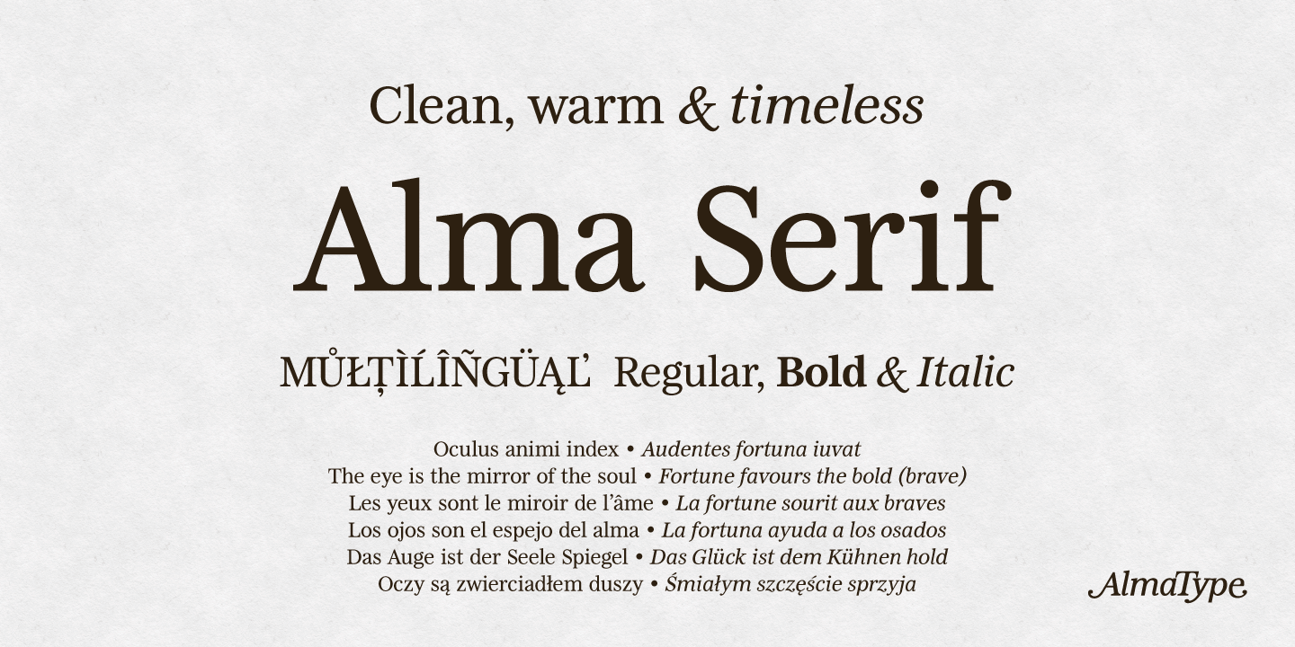 Image of Alma Serif Font