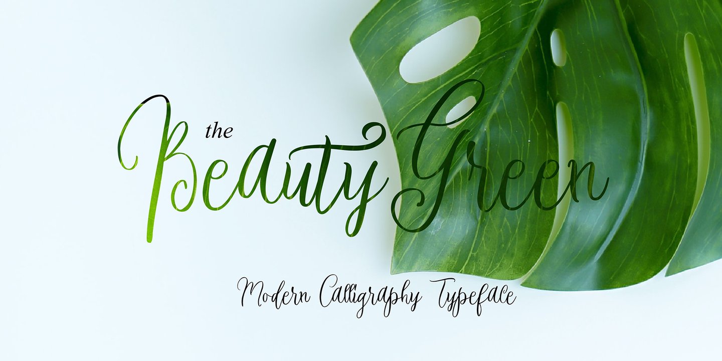 Image of Beauty Green Script Regular Font