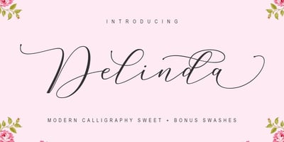 Font visual image of Delinda Script