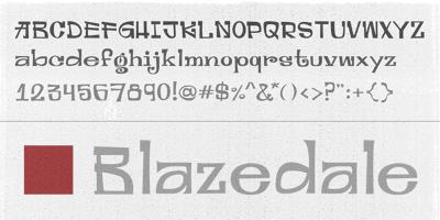 Font visual image of Blazedale