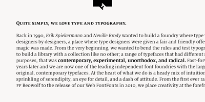 Font visual image of FF Milo&reg Serif