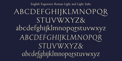 Font visual image of English Engravers Roman